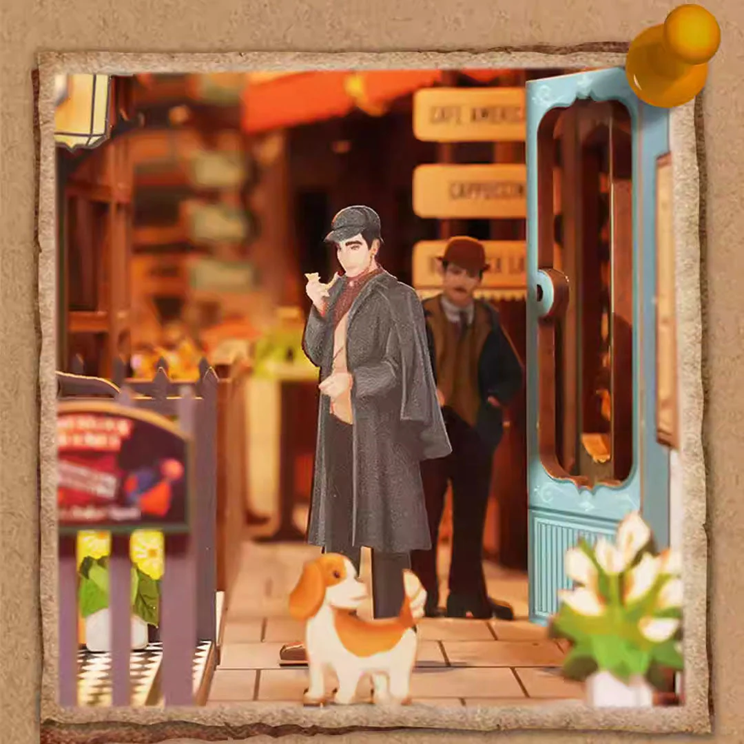 221B Baker Street 3D Wooden Puzzle Book Nook - Image 4