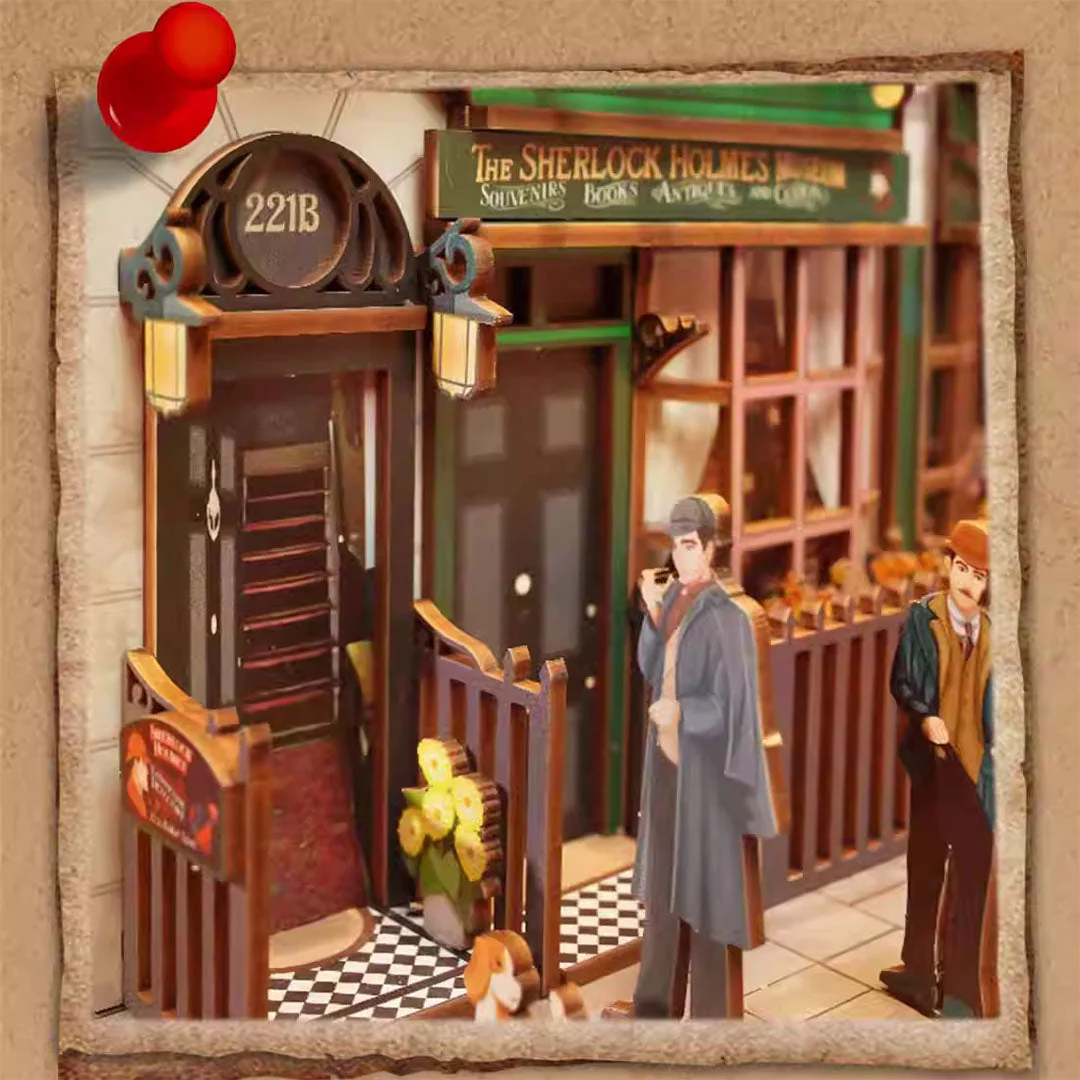 221B Baker Street 3D Wooden Puzzle Book Nook - Image 5