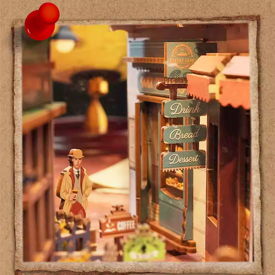 221B Baker Street 3D Wooden Puzzle Book Nook - Image 7