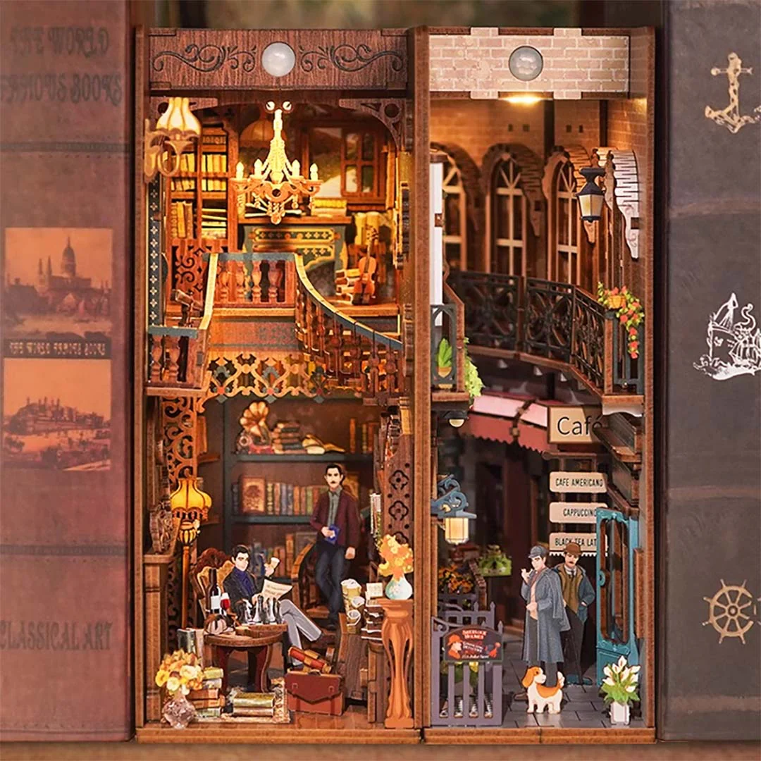 221B Baker Street 3D Wooden Puzzle Book Nook - Image 8