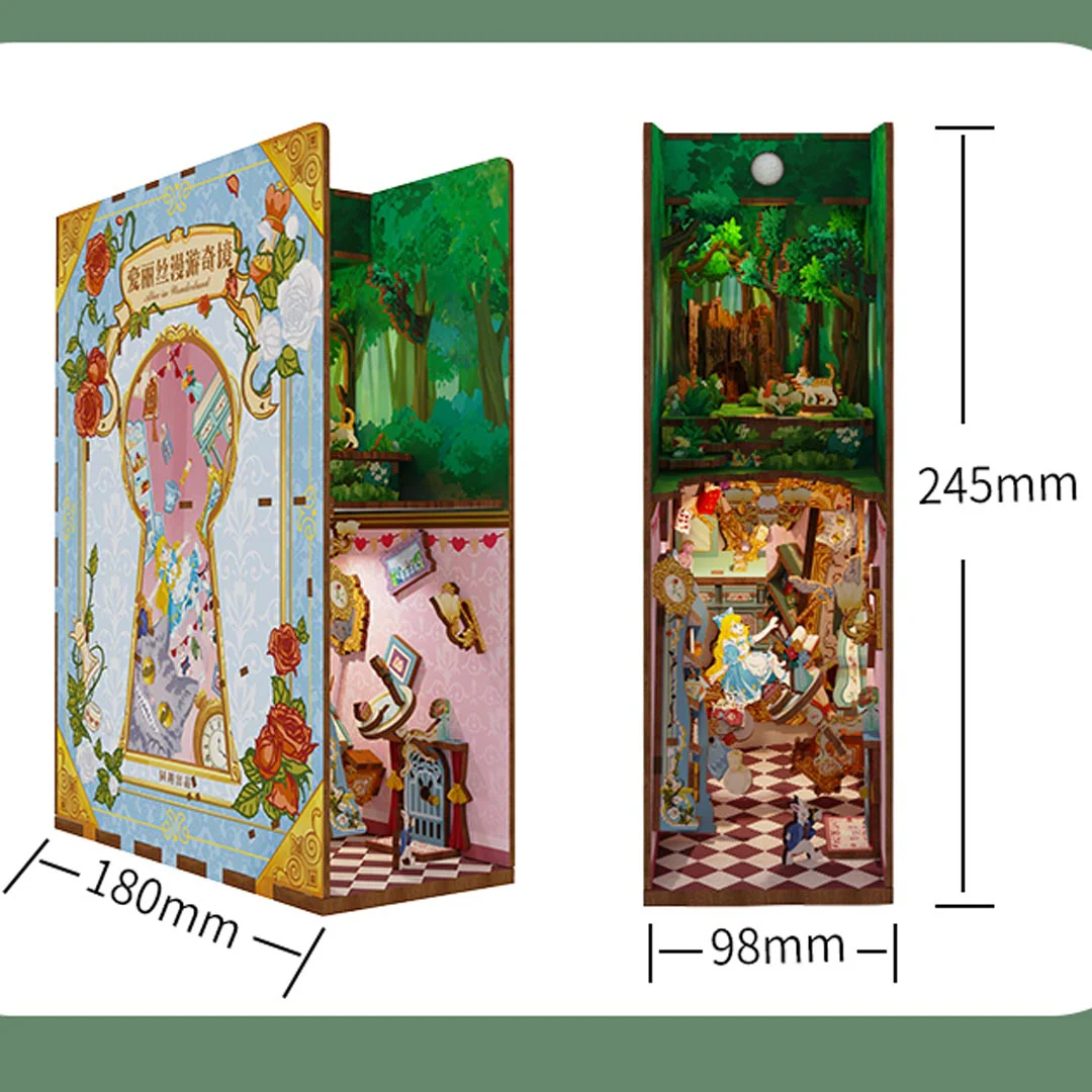 Alice in Wonderland Wooden Puzzle Book Nook Kit - Image 10