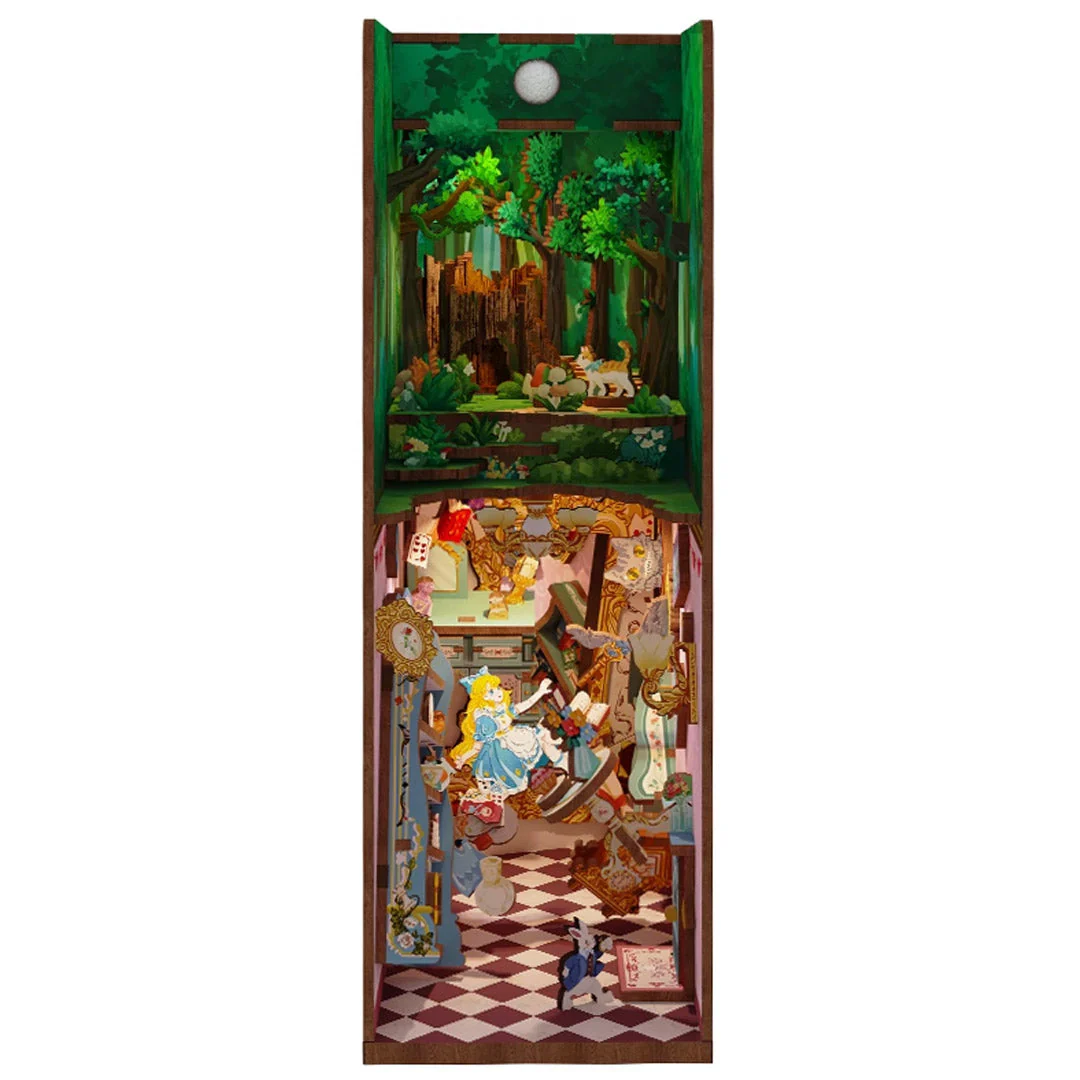 Alice in Wonderland Wooden Puzzle Book Nook Kit - Image 3