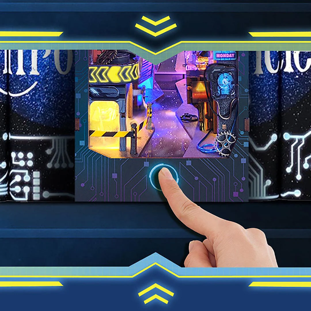 Cyberpunk Metropolis DIY Book Nook Bookshelf Inserts - Image 8