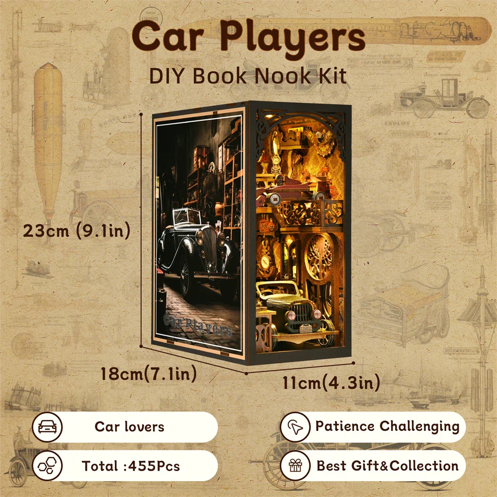 Car Players DIY Wooden Book Nook Kit - Image 6