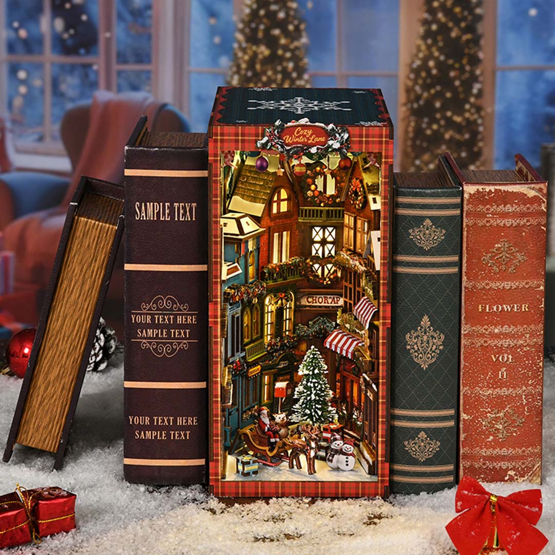 Christmas Corner – DIY Wooden Book Nook Shelf Insert - Image 5