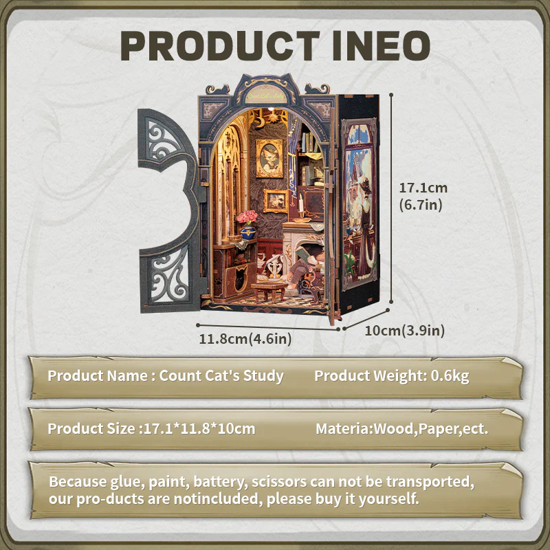 Count Cat’s Study – DIY Book Nook Kit - Image 6