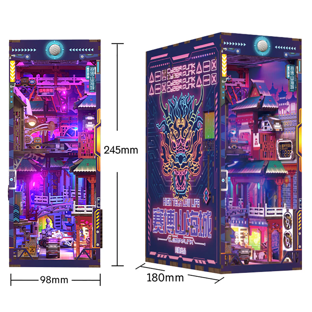 Cyber Landscape City DIY Book Nook Bookshelf Insert - Image 3