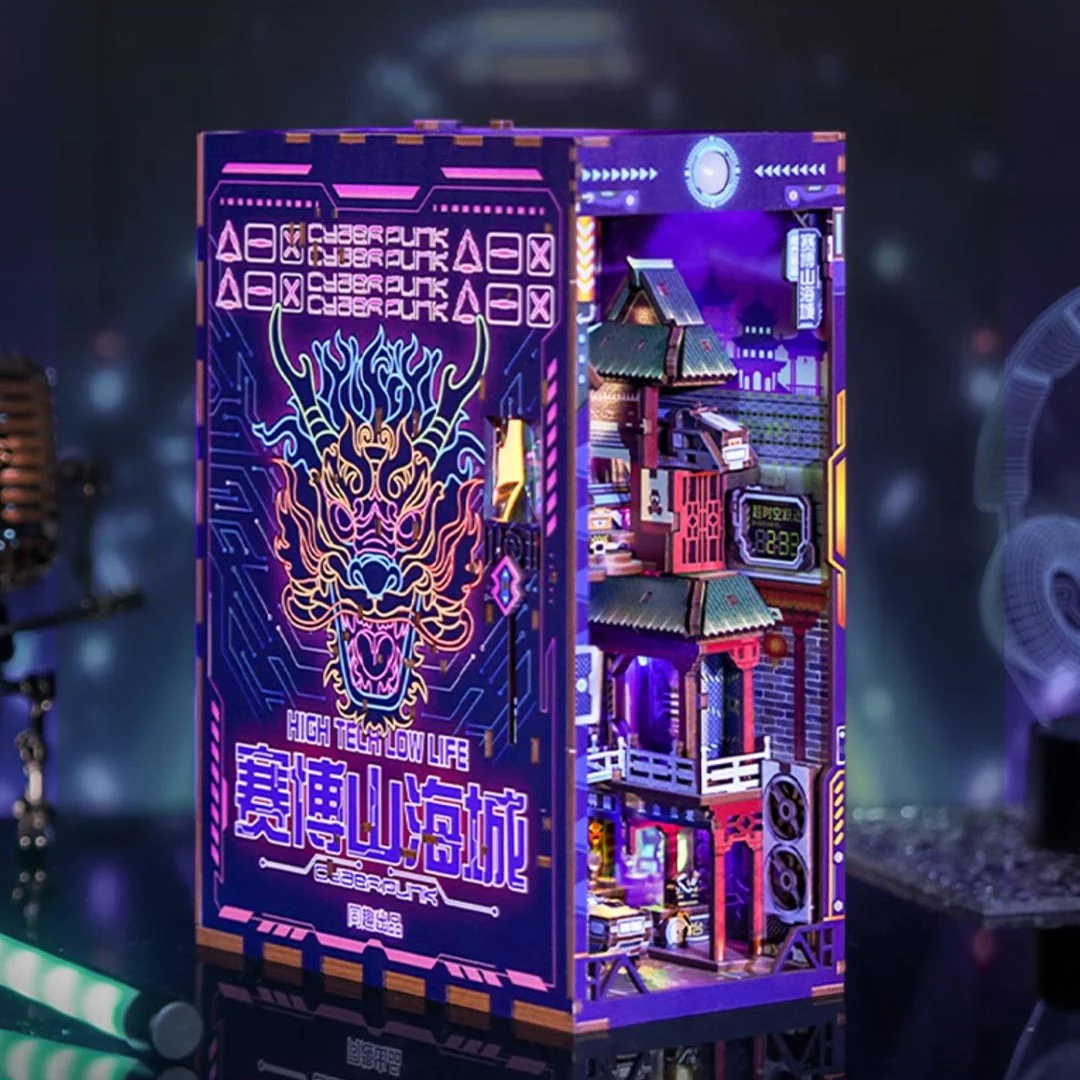 Cyber Landscape City DIY Book Nook Bookshelf Insert - Image 4