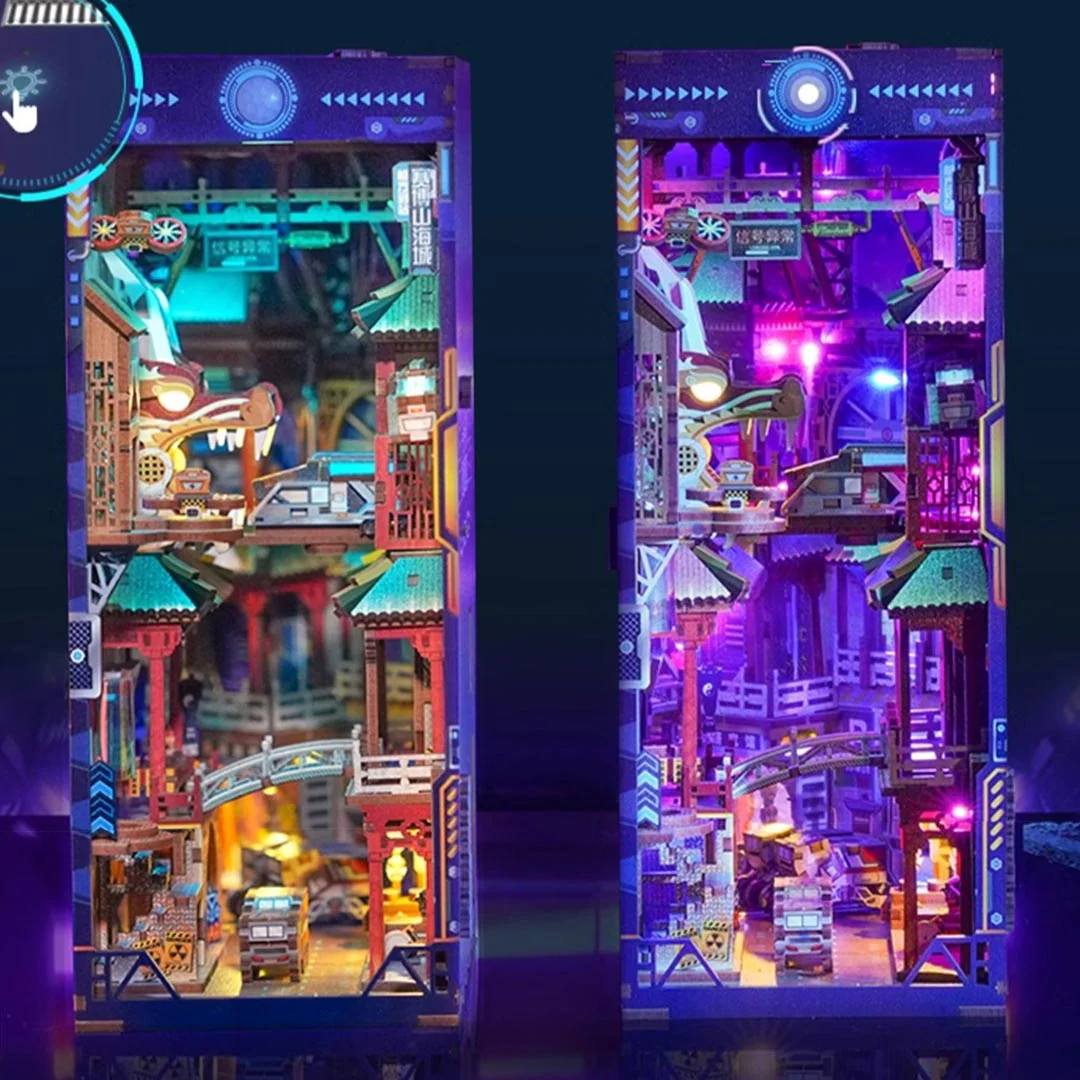 Cyber Landscape City DIY Book Nook Bookshelf Insert - Image 5