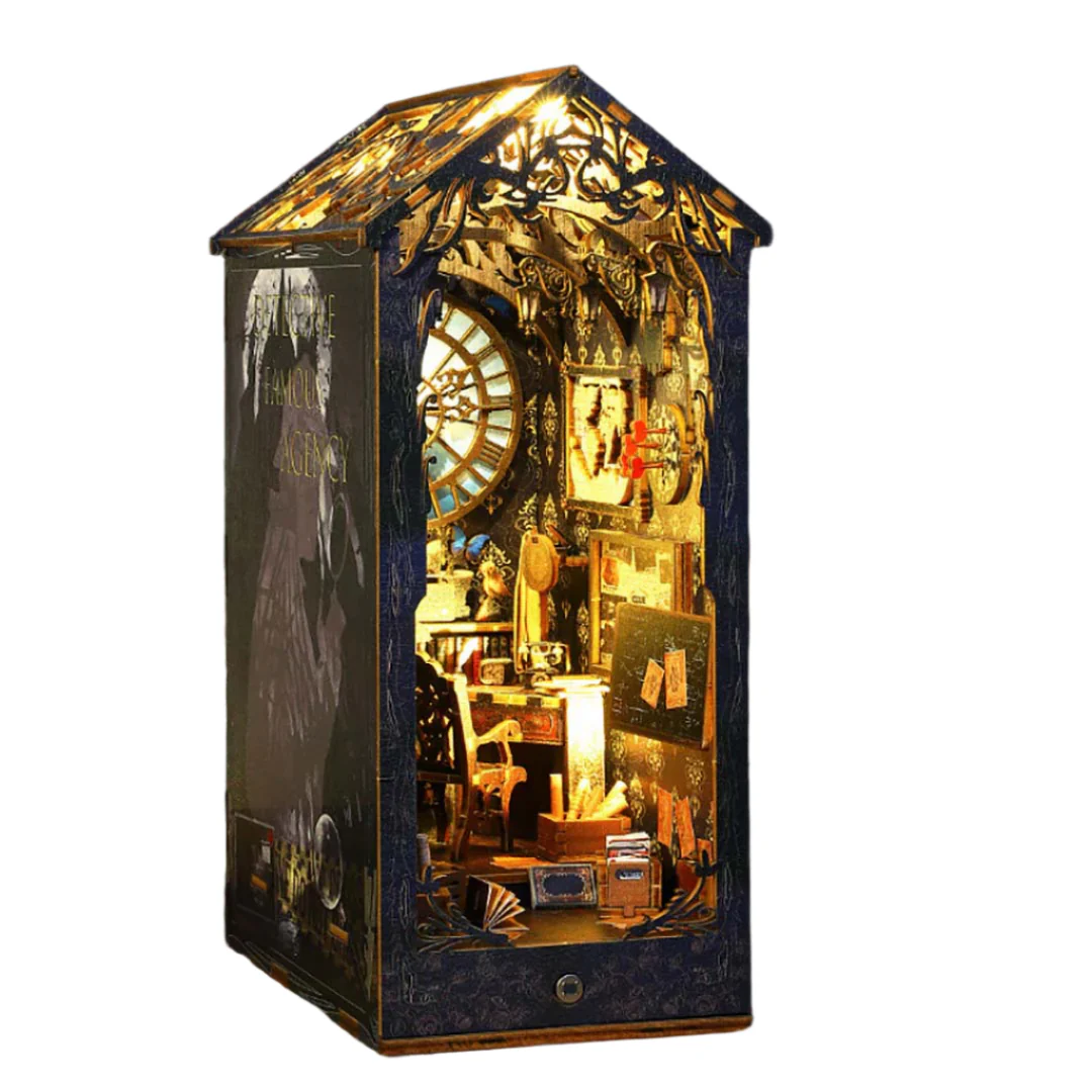 Detective Agency Wooden Puzzle Book Nook Shelf Insert - Image 3