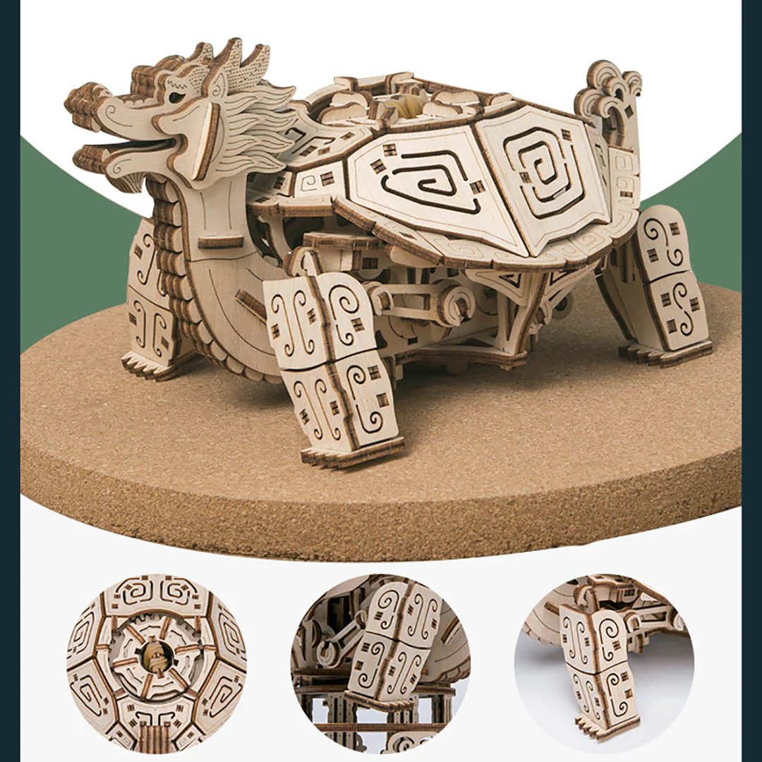Dragon Turtle Mechanical 3D Wooden Puzzle Model Kit - Image 4