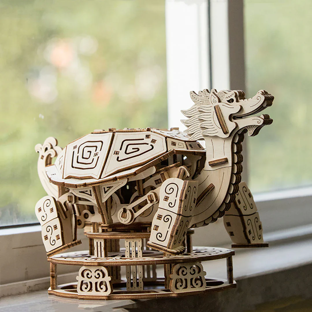 Dragon Turtle Mechanical 3D Wooden Puzzle Model Kit - Image 6