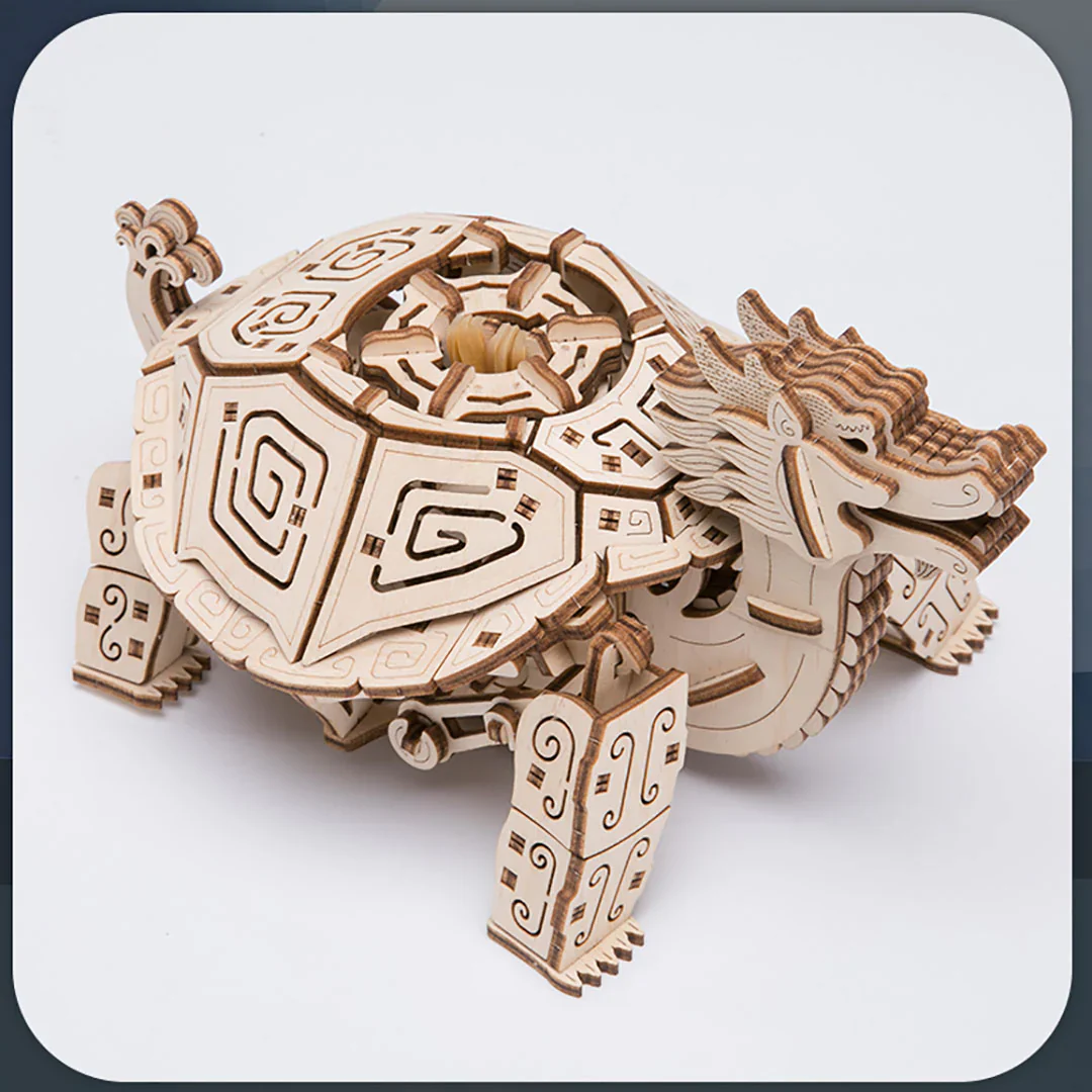 Dragon Turtle Mechanical 3D Wooden Puzzle Model Kit - Image 7