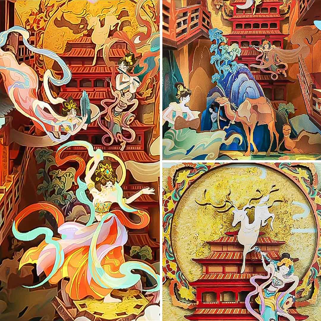 Dance of the Flying Apsaras DIY Booknook Kit Shelf Inserts - Image 6