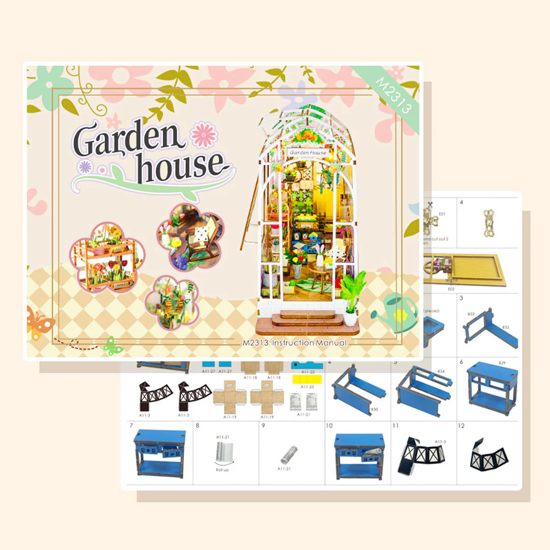 Garden House DIY Book Nook Shelf Insert - Image 24