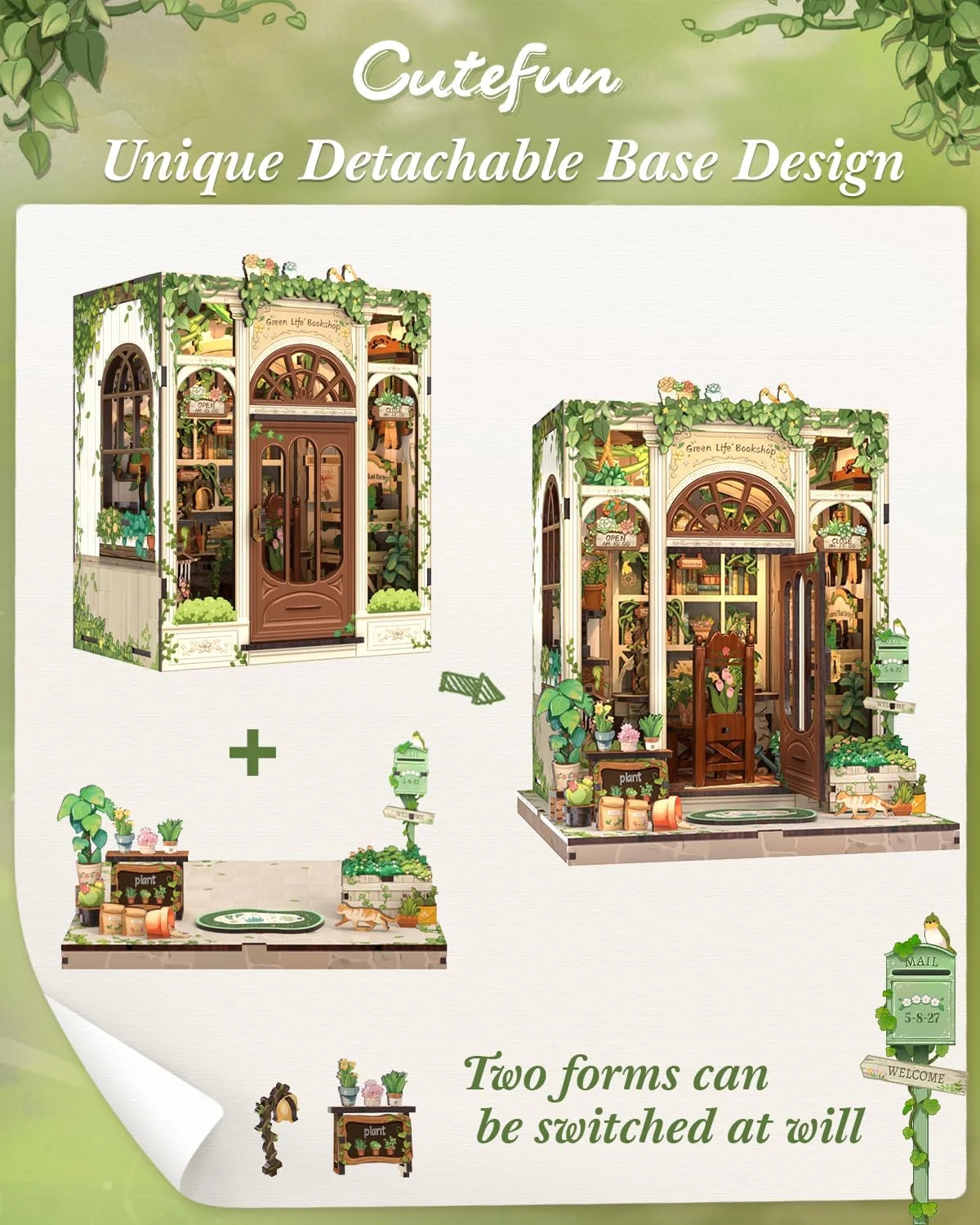 Green Life Bookshop – DIY Book Nook Kit - Image 5