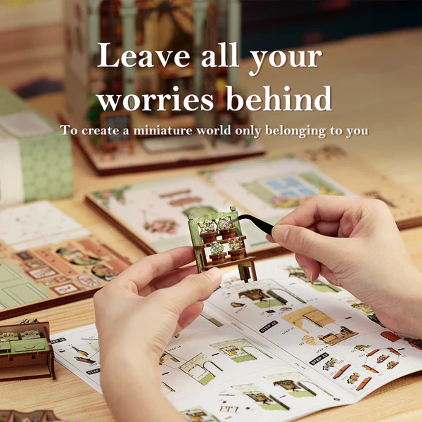 Green Life Bookshop – DIY Miniature Book Nook Kit - Image 12