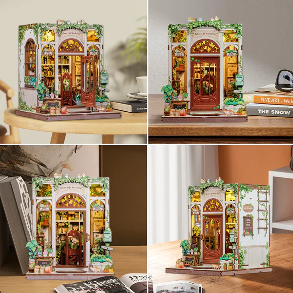 Green Life Bookshop – DIY Miniature Book Nook Kit - Image 7