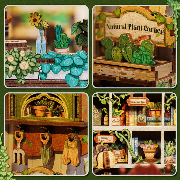 Green Life Bookshop – DIY Miniature Book Nook Kit - Image 8