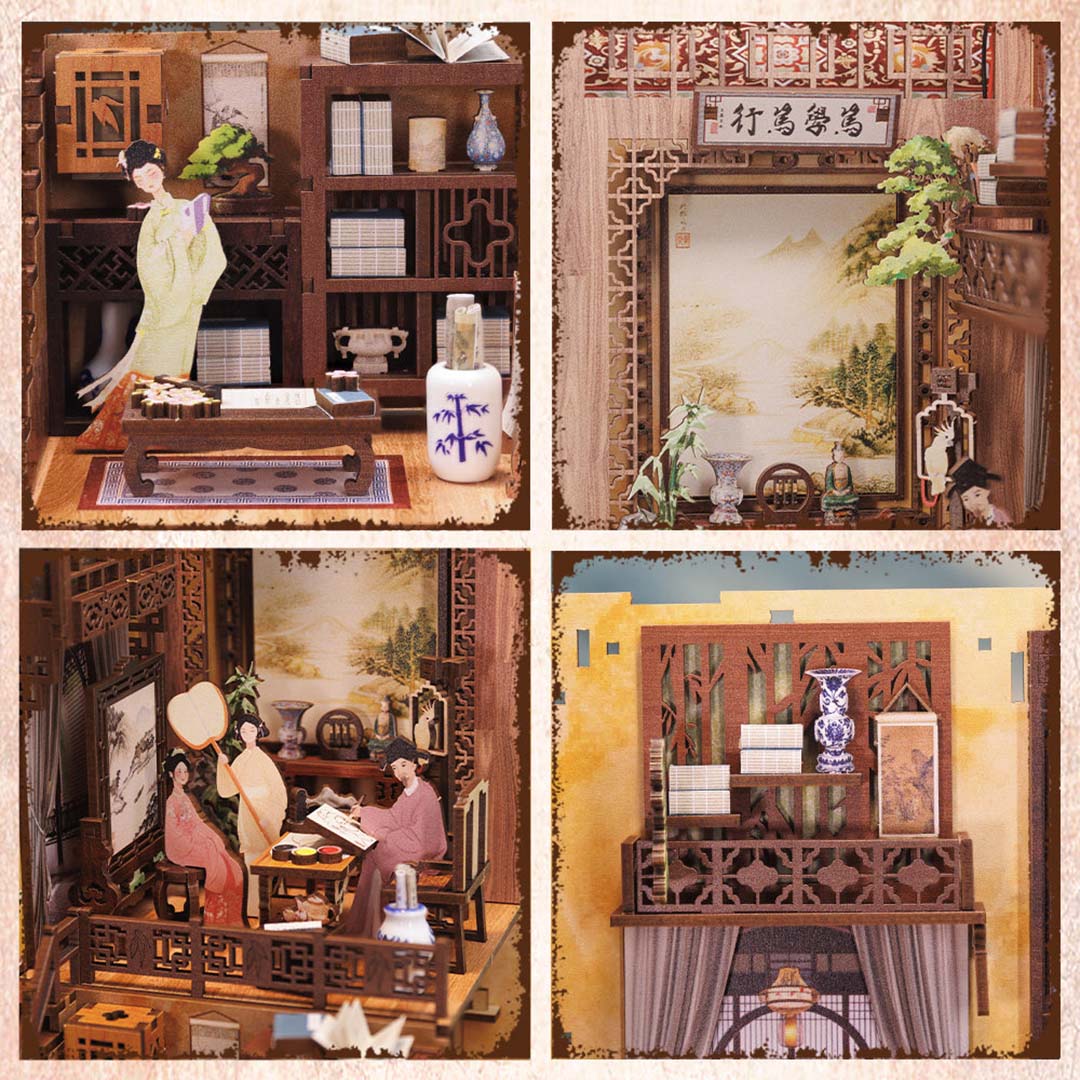 Ink Rhyme Bookstore DIY Wooden Book Nook Kit Bookshelf Inserts - Image 7