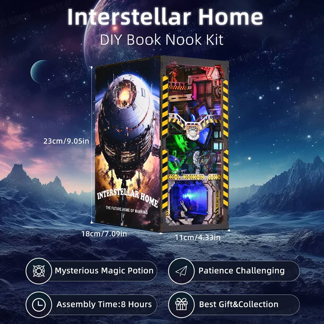Interstellar Home 3D Wooden Puzzle Book Nook - Image 3