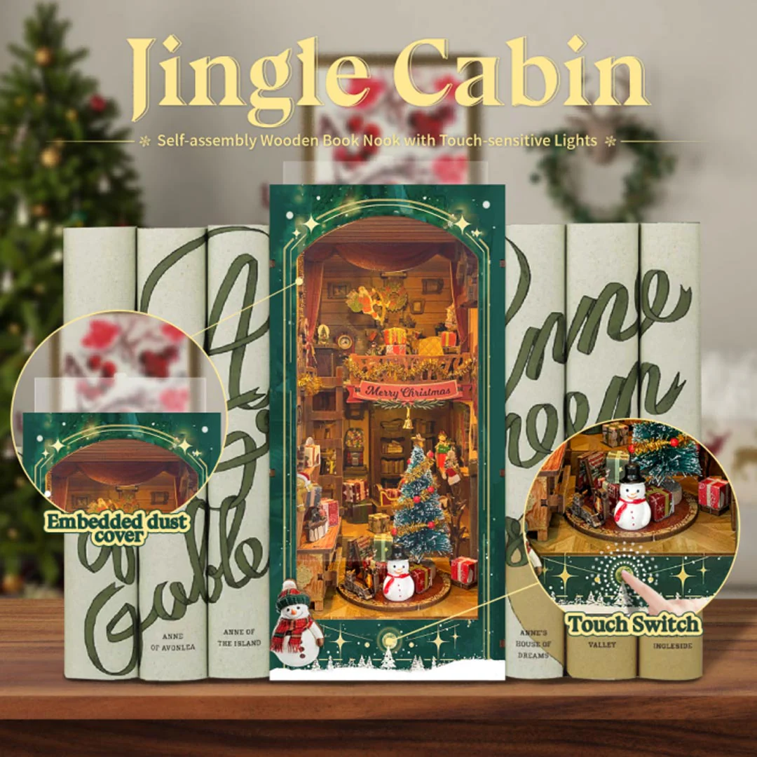 Jingle Cabin DIY Book Nook Bookshelf Insert - Image 6