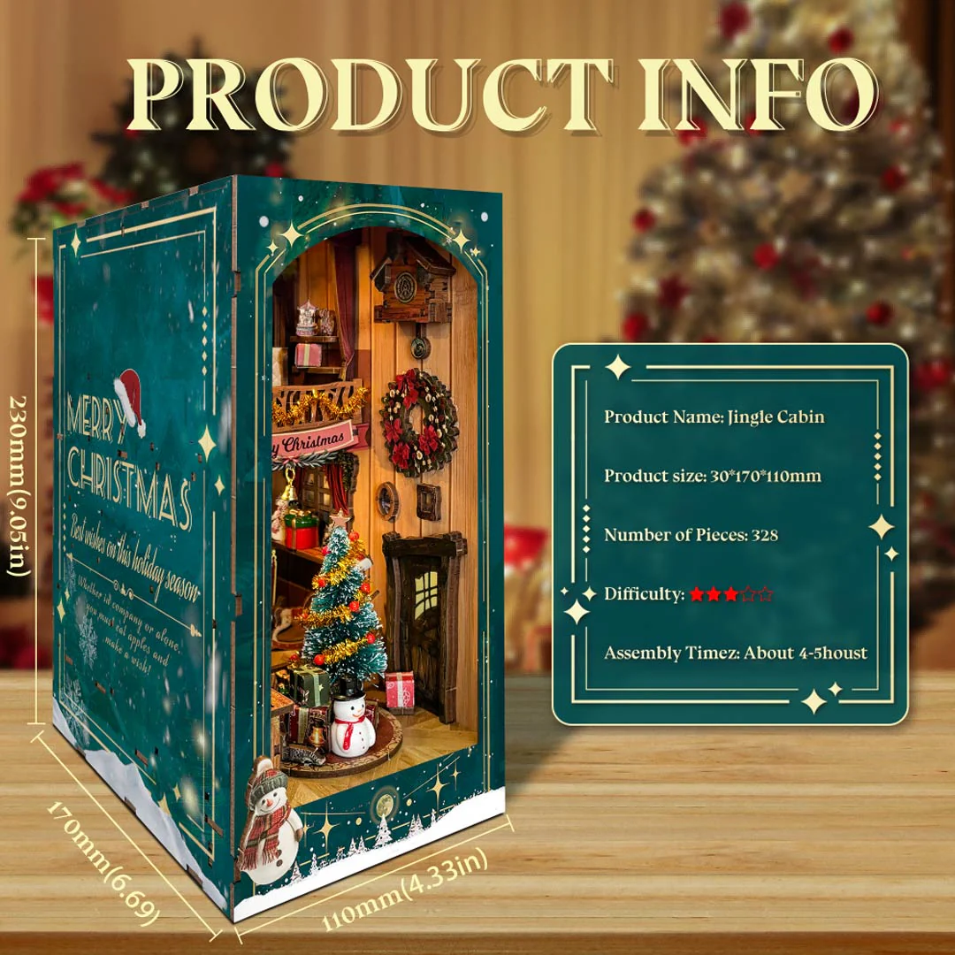 Jingle Cabin DIY Book Nook Bookshelf Insert - Image 7