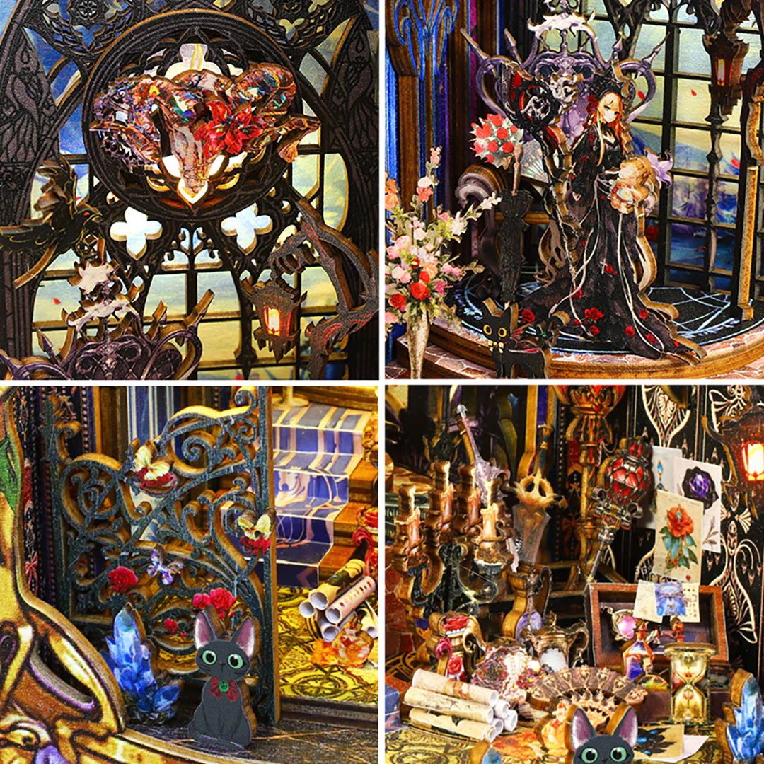 Law Of The Night Wooden Puzzle Book Nook Bookshelf Insert - Image 6