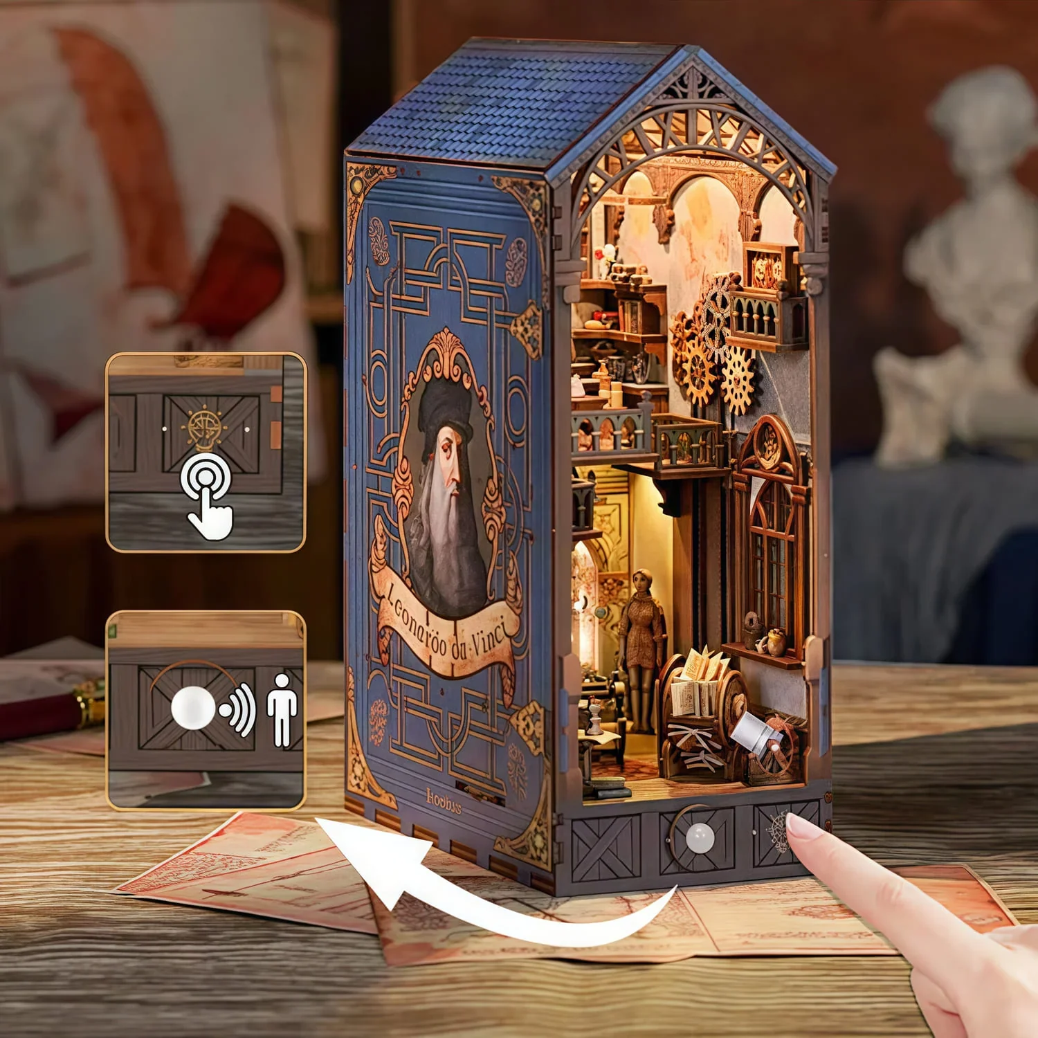 Leonardo da Vinci Book Nook – DIY Book Nook Kit - Image 3