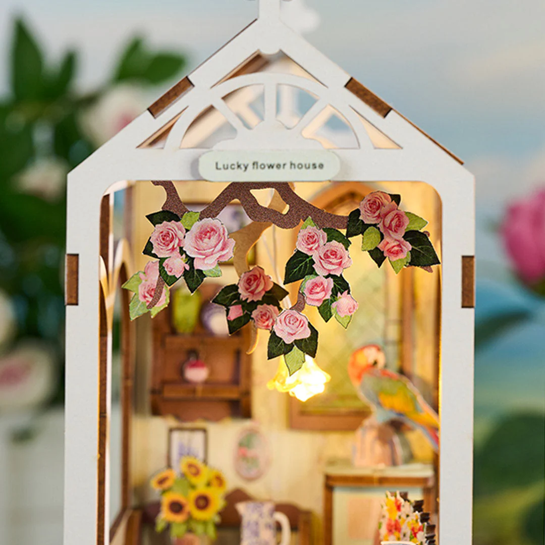 Lucky Flower House DIY Wooden Book Nook Shelf Insert - Image 11