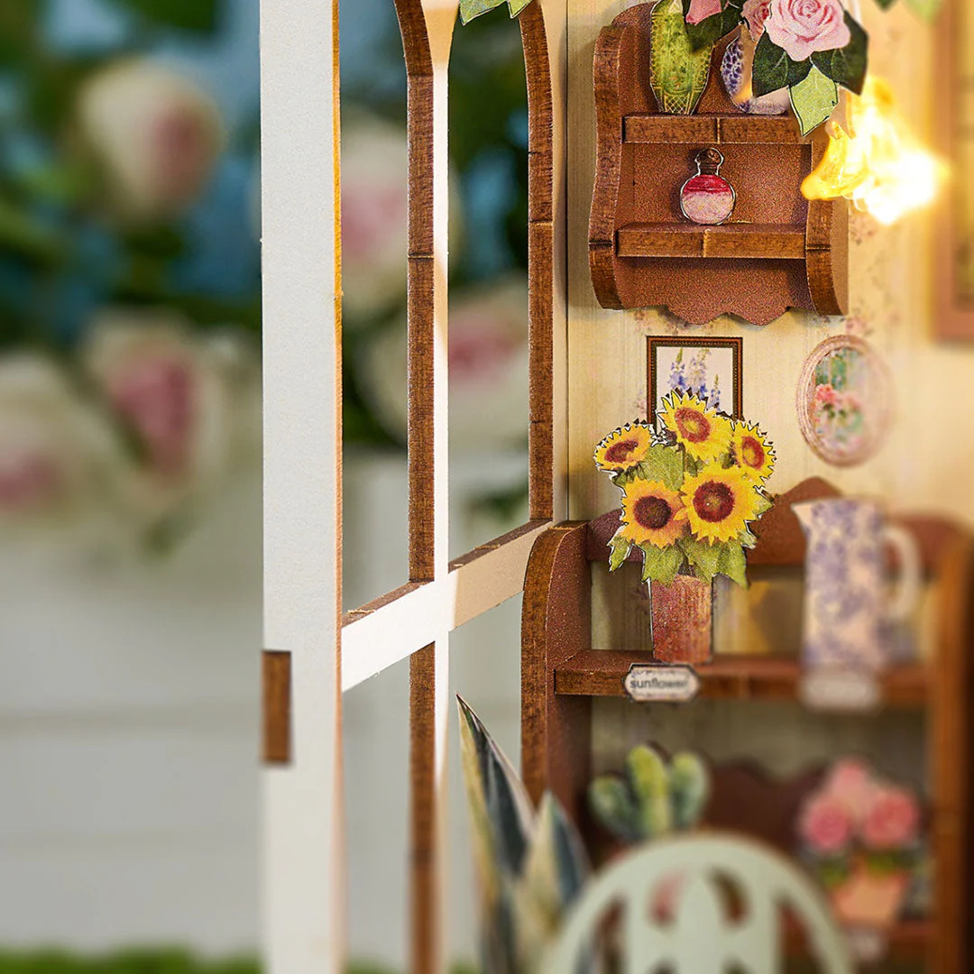 Lucky Flower House DIY Wooden Book Nook Shelf Insert - Image 12