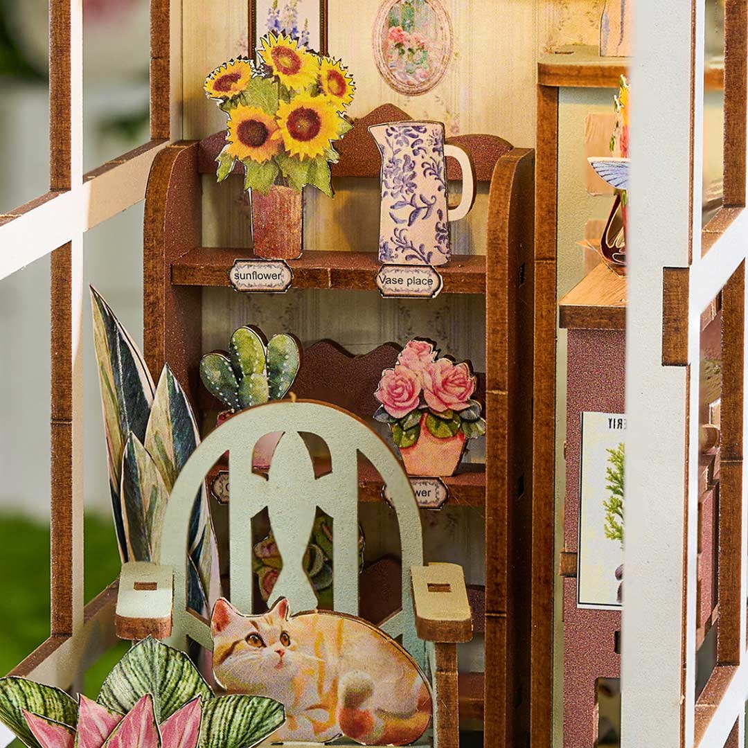 Lucky Flower House DIY Wooden Book Nook Shelf Insert - Image 13