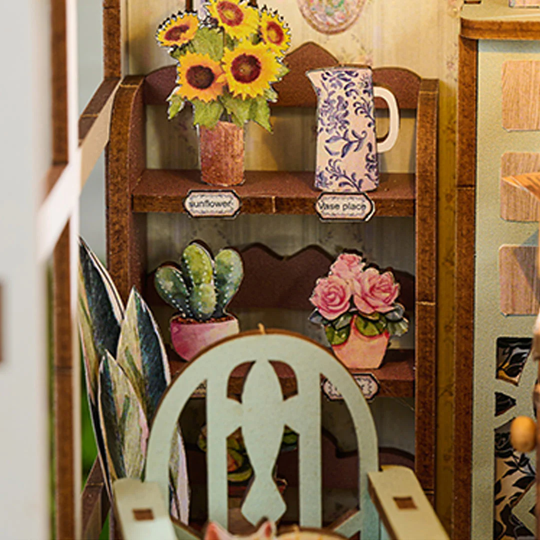 Lucky Flower House DIY Wooden Book Nook Shelf Insert - Image 15