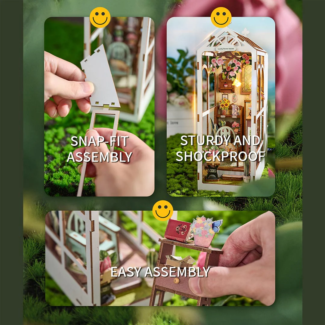 Lucky Flower House DIY Wooden Book Nook Shelf Insert - Image 18