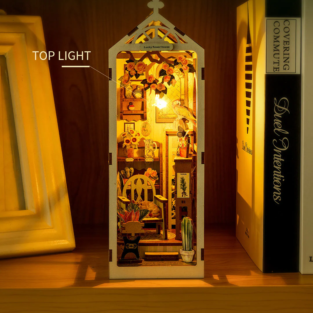 Lucky Flower House DIY Wooden Book Nook Shelf Insert - Image 19