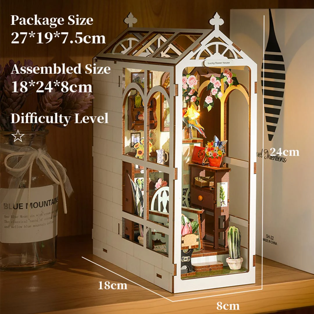 Lucky Flower House DIY Wooden Book Nook Shelf Insert - Image 20