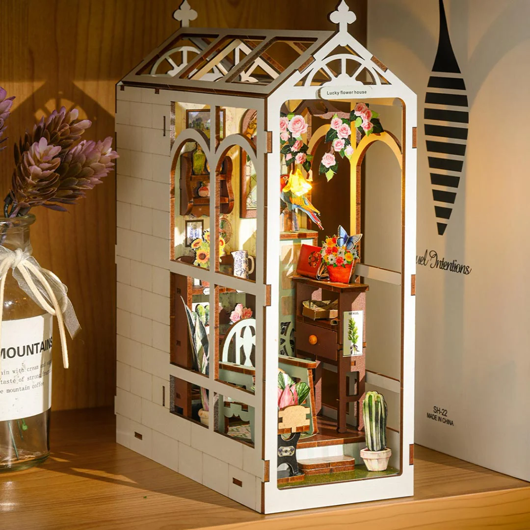 Lucky Flower House DIY Wooden Book Nook Shelf Insert - Image 3