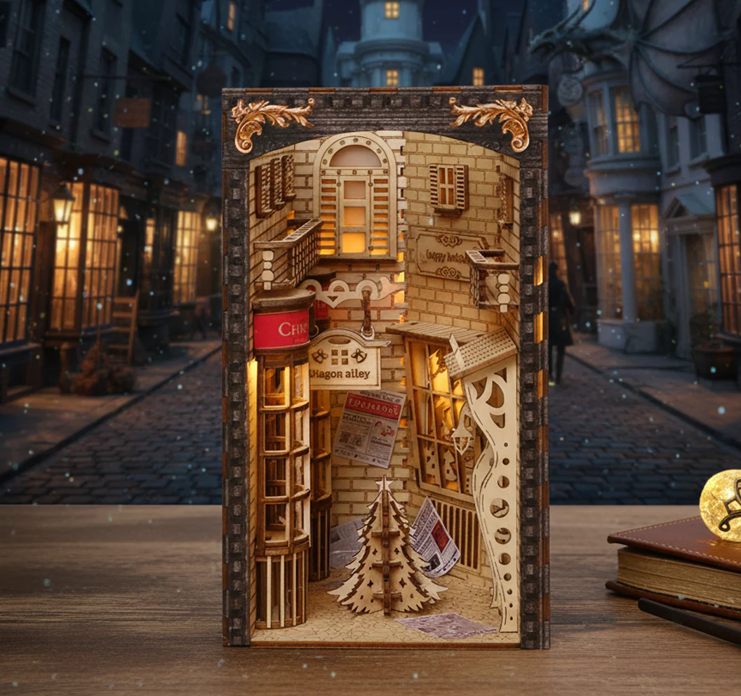 Magic Diagon Alley – Christmas Edition DIY Book Nook Kit - Image 3