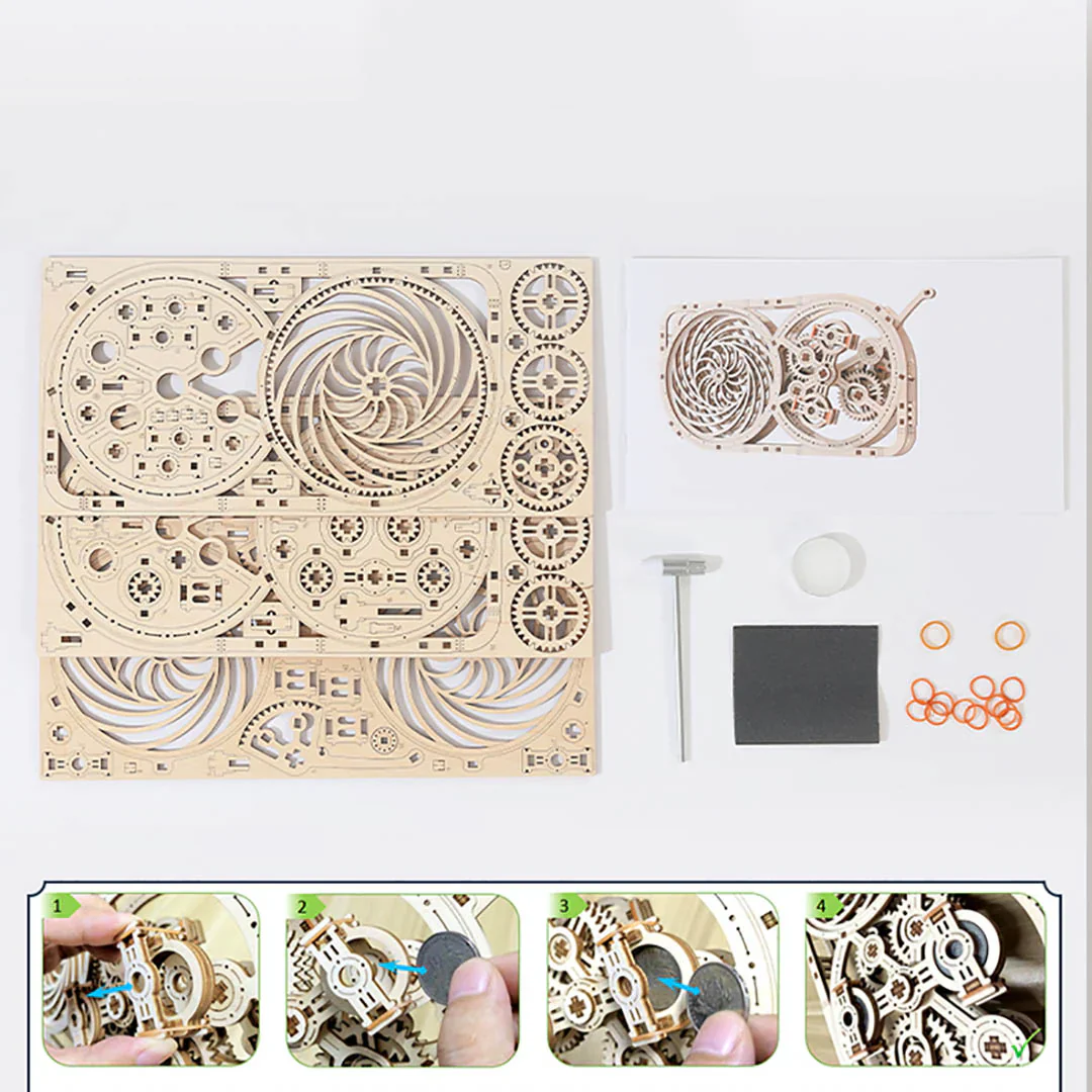 Mechanical Kinetic Art 3D Wooden Puzzle Kit - Image 5