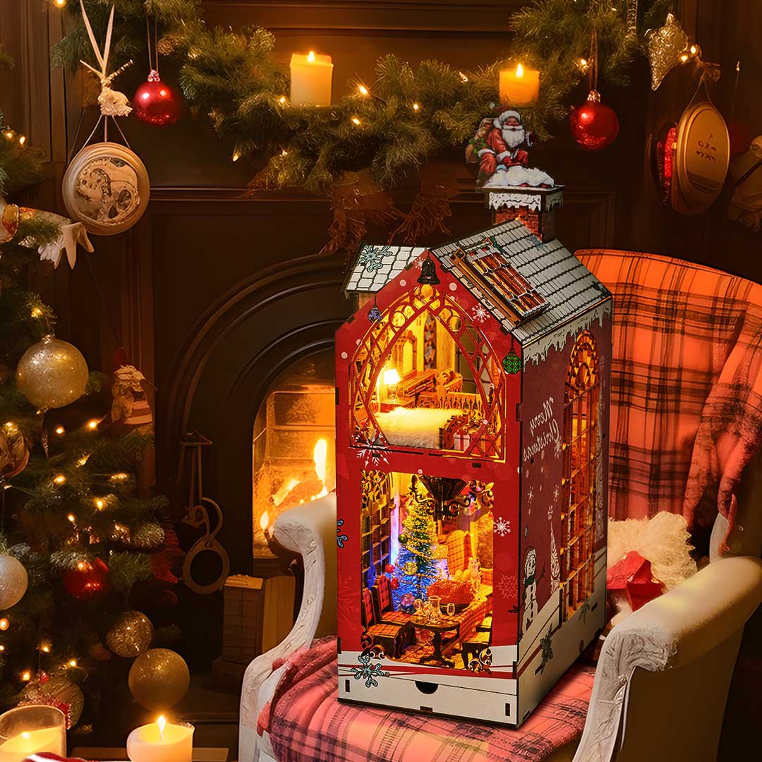 Merry Christmas DIY Book Nook Bookshelf Insert - Image 19