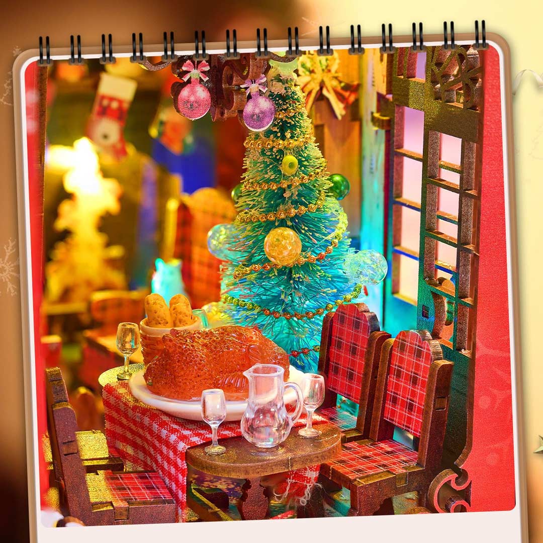 Merry Christmas DIY Book Nook Bookshelf Insert - Image 20