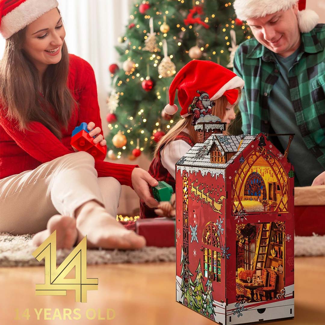 Merry Christmas DIY Book Nook Bookshelf Insert - Image 23