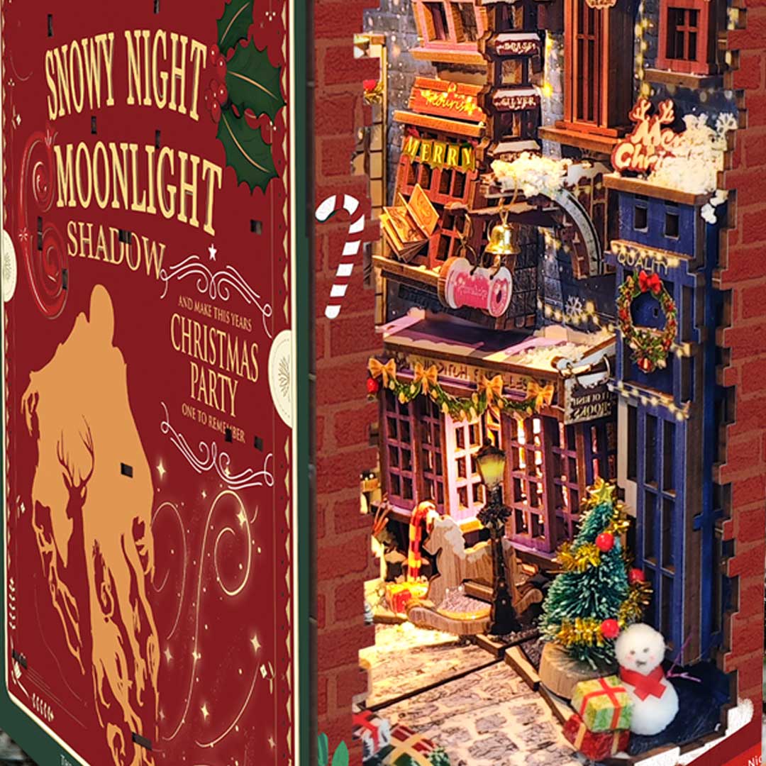 Merry Christmas Diagon Alley DIY Book Nook Shelf - Image 13