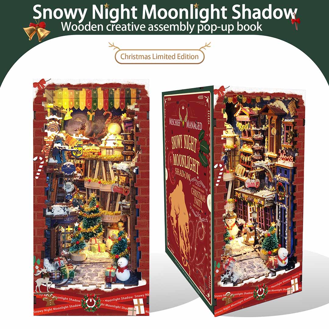 Merry Christmas Diagon Alley DIY Book Nook Shelf - Image 5