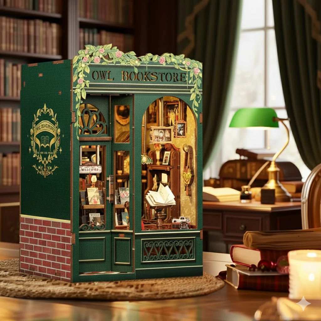 Mini Owl Bookstore — DIY Book Nook Kit - Image 4