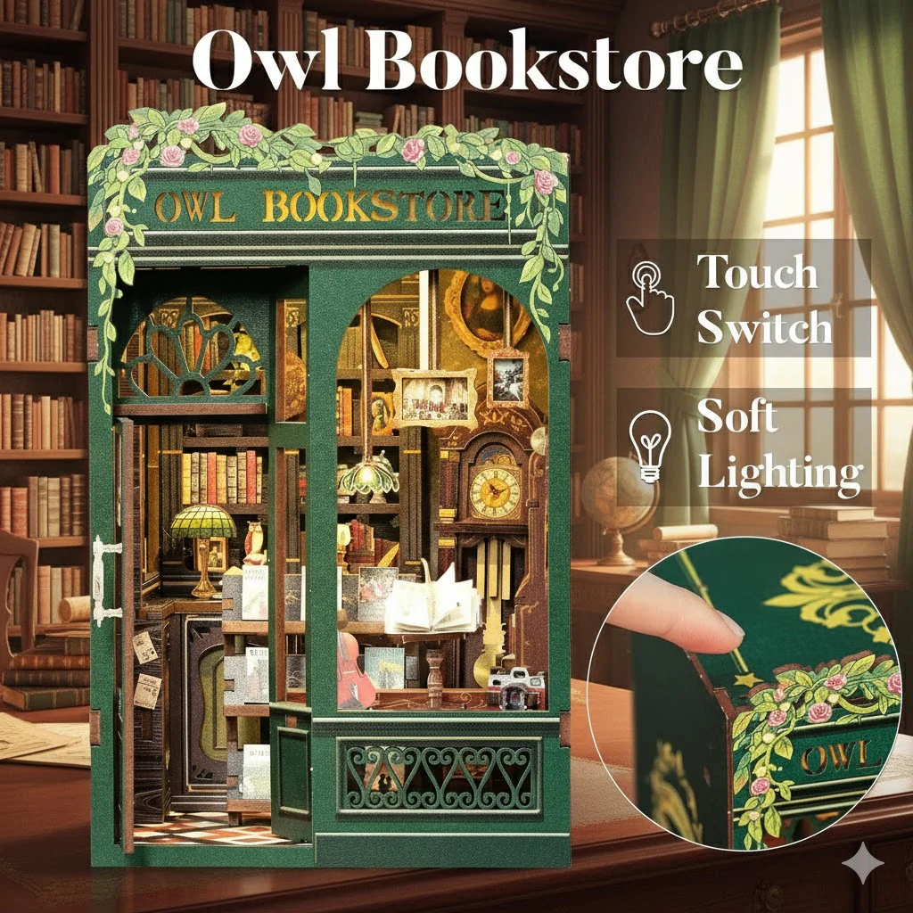 Mini Owl Bookstore — DIY Book Nook Kit - Image 5