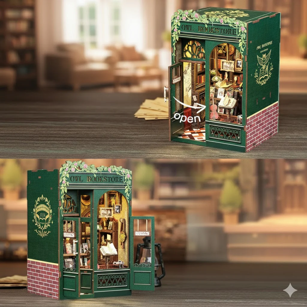Mini Owl Bookstore — DIY Book Nook Kit - Image 8