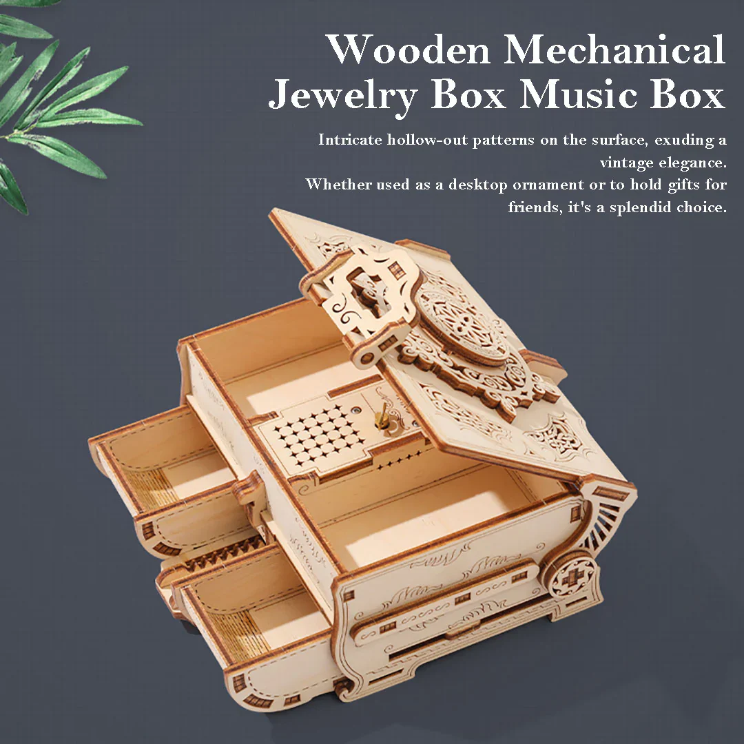 Music Box 3D Wooden Mechanical Jewelry Box - Image 3