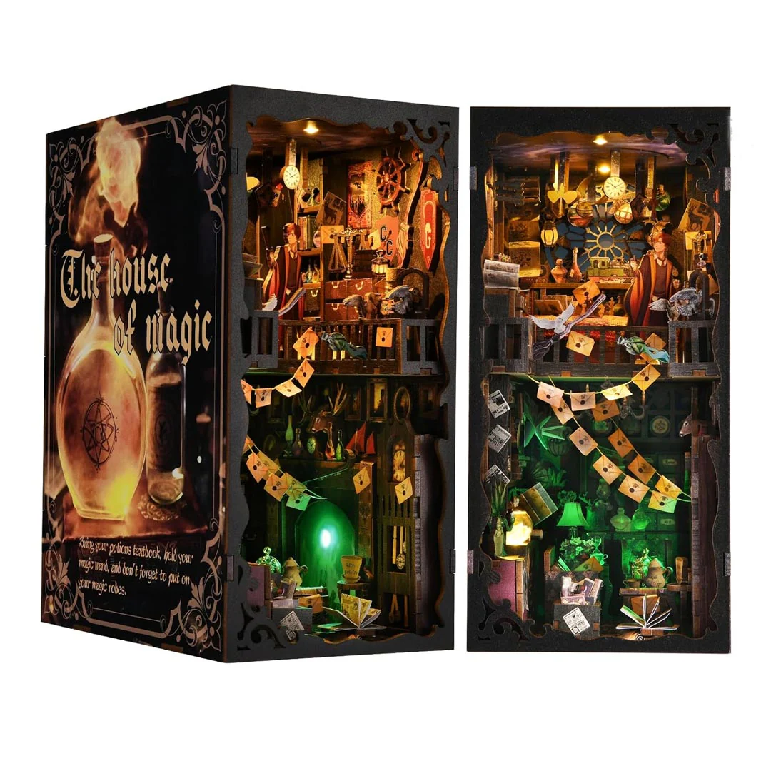 The House of Magic 3D Wooden Puzzle Book Nook Kit - Image 3