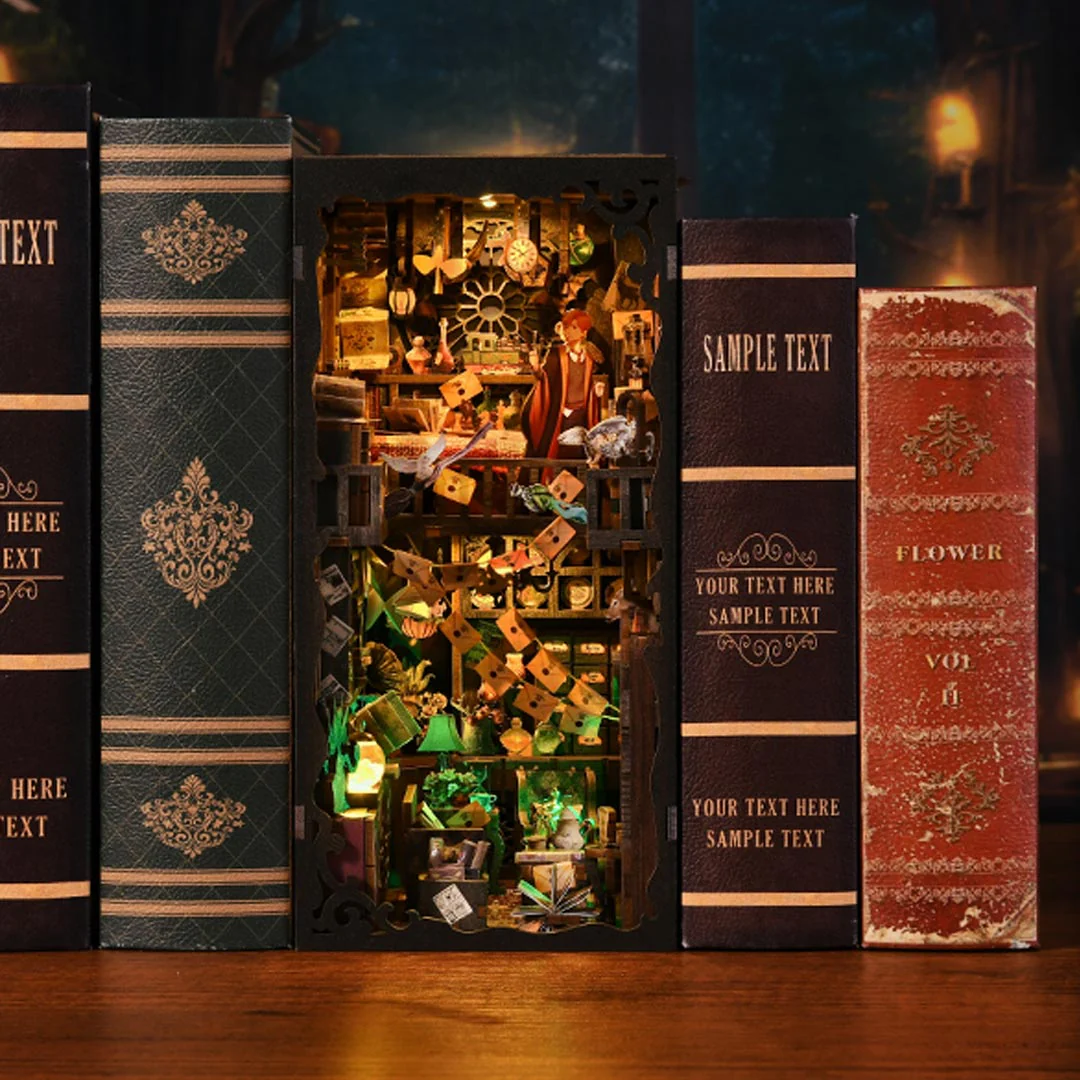 The House of Magic 3D Wooden Puzzle Book Nook Kit - Image 4